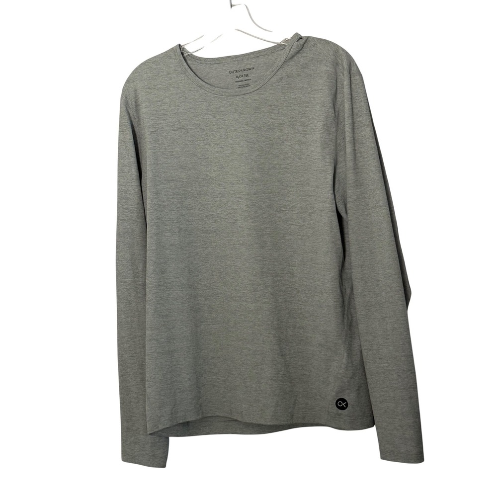 Outerknown H2O K Long Sleeve Sun Tee Heather Grey Performance Shirt - Medium